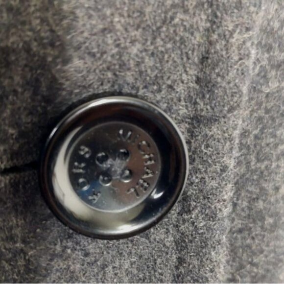 Michael Kors Coat Military Jacket Wool S Charcoal Gray Pea Coat Double Breasted - Picture 9 of 11